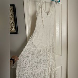 Lulus white dress with bodysuit, size M